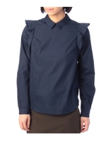 フリルショルダータイプライターシャツ/ネイビー(093)