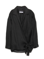 [Balcony and Bed]フレンチリネンシャツ/BLK