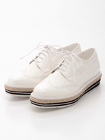 【CAMILLE BIS RANDA】ジュートソールレースアップシューズ/WHITE