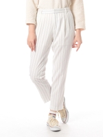 ストライプテーパードパンツ/Off White