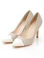 トゥキャップポインテッドトゥパンプス/BEIGE