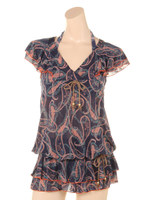 フラワーペイズリーキュロパ/ホワイト