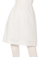 刺しゅう台形スカート/ホワイト