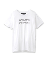 GARCONS INFIDELES ダメージ加工クルーネックTシャツ/グレー(012)