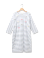 narue(ナルエー) コットン天竺ボーダーリボン ワンピナイティ/サックス(190)