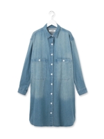 コットンシャツワンピース/ブルー系(094)