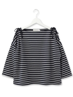 ボーダーリボンプルオーバー/ネイビー(393)