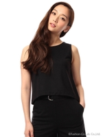 ポンチラウンドトップス/ブラック