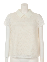 レースシャツブラウス/オフホワイト