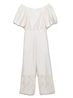 裾刺繍ロンパース/OWHT