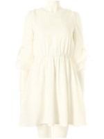 袖シースルーフレアワンピース/ネイビー