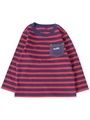 STRIPED POCKET L/S TEE(12M〜3T)  /レッド