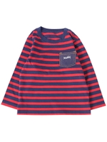 STRIPED POCKET L/S TEE(12M〜3T)  /レッド