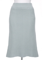 レジメ編み膝下丈ニットスカート/グレージュ