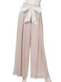 ウエストリボンタックワイドパンツ/ベージュ