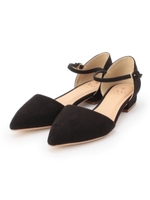 ストラップ付きポインテッドトゥパンプス/ブラック(119)