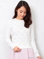 フラワーラメジャカードニット/グレー系