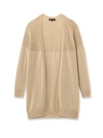 リネン混ミドルゲージロングカーディガン/オフホワイト(003)