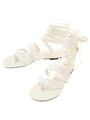 編み上げリボンサンダル/ホワイト