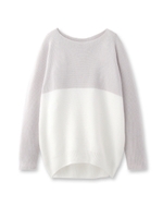 [L]コットン混バイカラーニット/ベージュ(552)