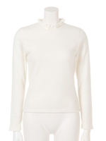 【Auntie Rosa】ミニフリルボトクネックカットソー/BLK