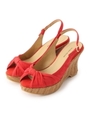 ウエッジストラップサンダル/レッド(062)