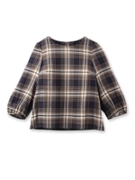 ガーリーチェック柄ブラウス/ネイビー(293)