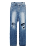 【O】クラッシュブーツカットデニムPT/BLUE