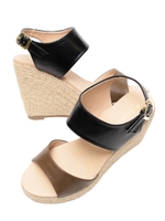 バイカラーウェッジサンダル/カーキ/ブラック