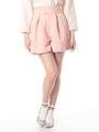 バックレースアップキュロットパンツ/Pink