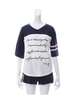 narue(ナルエー) 天竺ロゴプリント 上下ナイティ/ネイビー(193)