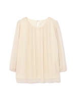 ジョーゼットプリーツブラウス/ホワイト(031)