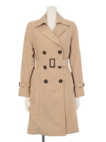 ストライプ裏地付きトレンチ/キャメル