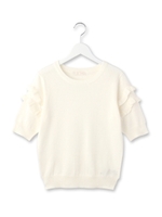 フリル袖ニット/ホワイト(001)