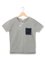 メガネプリントドロップショルダーTシャツ/ホワイト系(002)