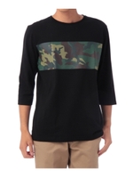 迷彩ライン7分T/ブラック(019)