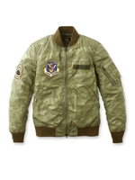 ALPHA INDUSTRIES／カモフラ柄 MA-1/カーキ(027)