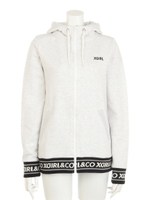 LOGO RIB SWEAT HOODIE/RED