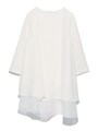 シースルーコンビブラウス/WHT