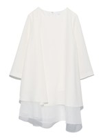 シースルーコンビブラウス/WHT