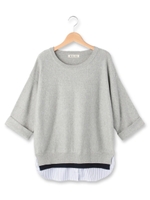 レイヤードデザインニットプルオーバー/ネイビー(093)