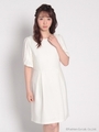 上品Ladyスリムシルエットワンピース/シロ
