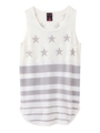 STRIPED KNIT LONG TANK TOP/ホワイト