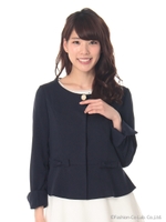 サイドリボンふんわりジャケット/シロ