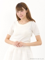 ボートネックレディーニット/ベビーピンク