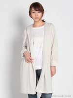 吊インレーロングパーカー/杢グレー