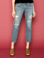 Leeスリムテーパードクラッシュデニム/サックス