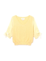 SLEEVE LACE UP KNIT/イエロー(060)