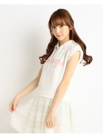 【LIZ LISA】袖ドットメッシュ重ねノースリブパーカー/イエロー