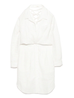 バックレースアップシャツワンピース/OWHT